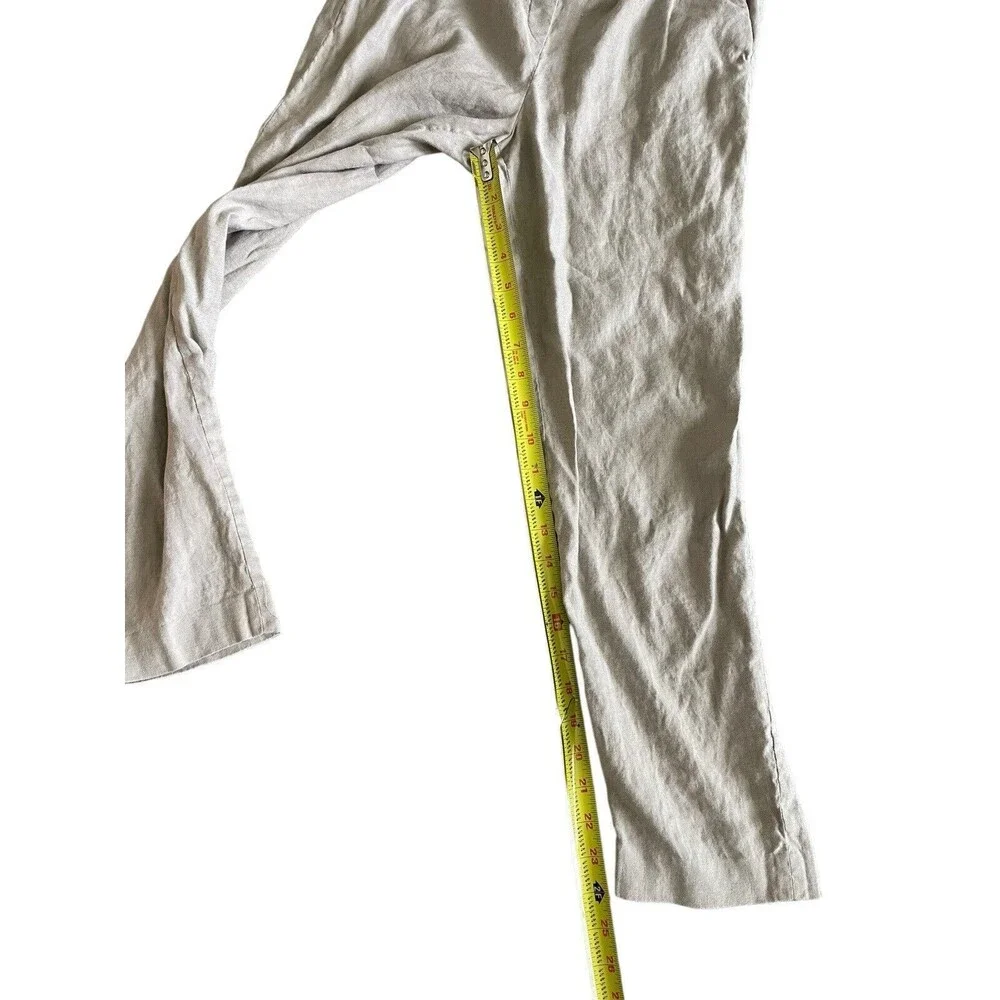Aritzia Babaton Conan Pant Cropped‎ Linen Blend Dress Pants Beige Slim Trouser 6